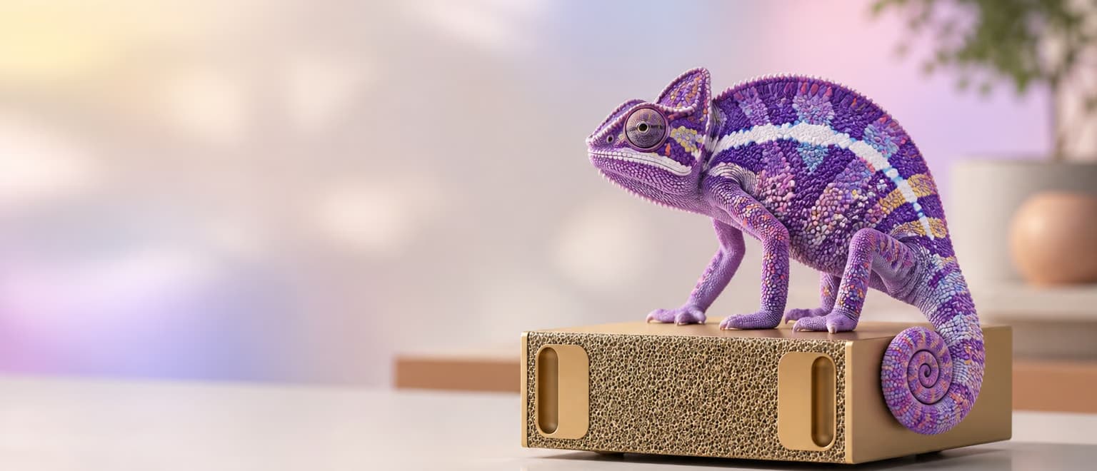 Kameleon op een Kamoo Private AI-appliance